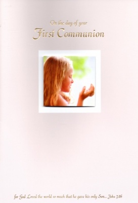 First Communion Card (Pink)