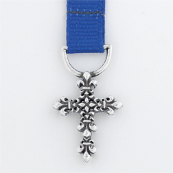Fleur-de-Lis Cross Ribbon Bookmark