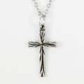 Carved Cross Pendant (Pewter)