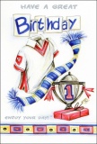 Happy Birthday - Greetings Card (Blue Scarf)