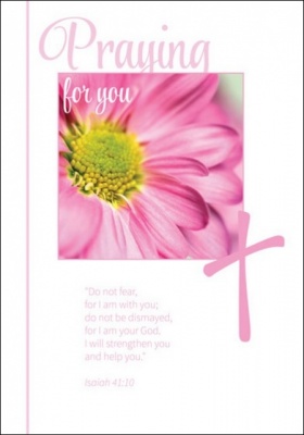 Praying for You - Greetings Card (Pink Daisy)