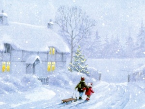 Sledging Christmas Cards - Pack of 10