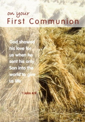 First Communion Card (1 John 4:9)