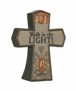 Walk in the LIGHT! - Cross Plaque