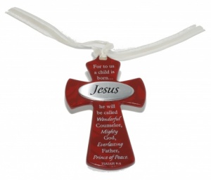Jesus - Porcelain Cross Ornament
