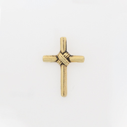 Wrapped Tube Cross Lapel Pin