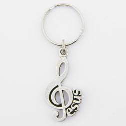 Treble Clef Jesus Keyring