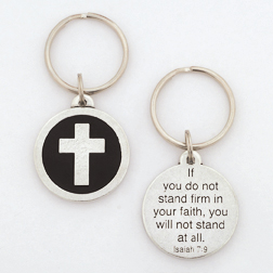 Bold Cross Circular Keyring