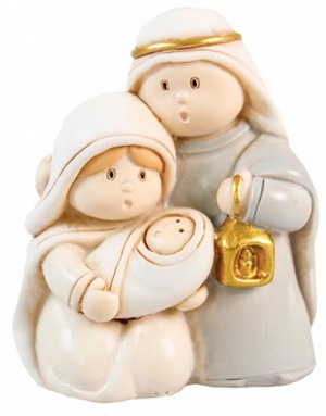Pastel Resin Nativity with Lamp