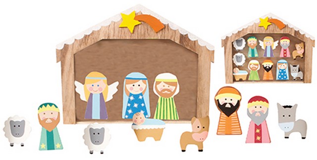 Childrens Wood Nativity Playset - Main Image