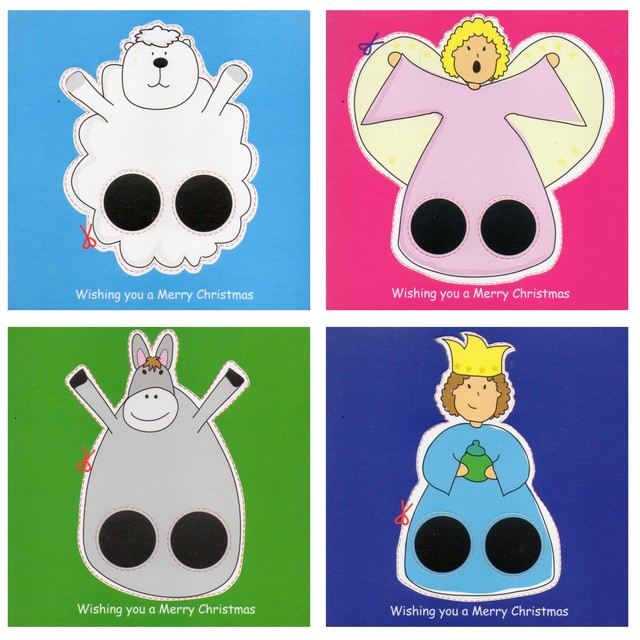Finger Puppet Christmas Cards, 20 Pack