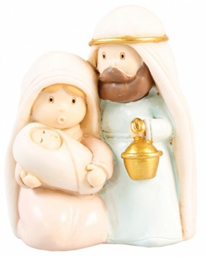 Pastel Crib Resin Nativity