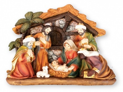 Mary Joseph Kings and Lamb Resin Nativity