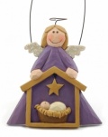 Angel Watching Over Manger Christmas Tree Hanger