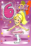 6th Birthday Card (Ice-Skate)