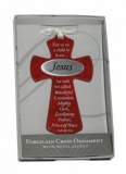 Jesus - Porcelain Cross Ornament