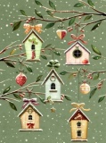 Birdhouses Christmas Cards - Pack of 10