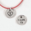 Heart with Cross/1 Cor. 13 Pendant