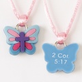 Butterfly with Cross/2Cor. 5:17 Pendant