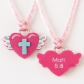 Heart/Wings & Cross/Matt. 5:8 Pendant