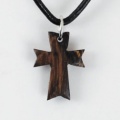 Angled Wood Cross Pendant