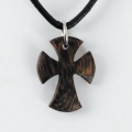 Flared Wood Cross Pendant