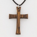 Flared Ends Tall Wood Cross Pendant