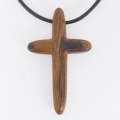 Large Rounded Wood Cross Pendant