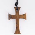 Large Engraved Ends Wood Cross Pendant