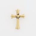 Fleur Cross w/Heart Lapel Pin