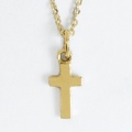 Small Flat Cross Pendant (Gold Plated)