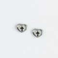 Heart w/Cross Ear Studs