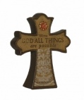 With GOD ALL THINGS are possible - Cross Plaque