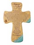 Footprints Resin Cross Plaque