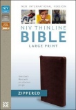 NIV Thinline Large Print Zipped Bible (Burgundy)