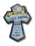 I Believe... Cross Shaped Wall Plaque