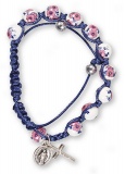 Macrame Rosary Bracelet - Porcelain Blue