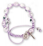 Macrame Rosary Bracelet - Porcelain Purple