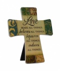 Love Bears All Things - Porcelain Cross