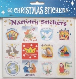 60 Christmas Message Nativity Stickers