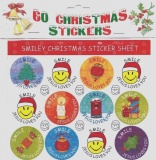 60 Colourful Smiley Christmas Stickers