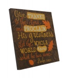 Give Thanks - Canvas Faced Wood Plaque