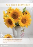 On Your Birthday - Sunflower in Jug Greeting Card