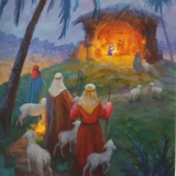 Shepherds Coming to Stable Outside Bethlehem - Pack of 5