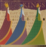 Three Kings Foiled Scroll Text Background  Christmas Cards - Pack of 5