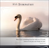 Swan on Peaceful Water - With Sympathy Card