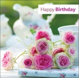 Happy Birthday - Greetings Card (Pink Rose)