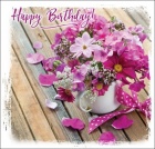 Happy Birthday - Greetings Card (Flowers)