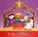 Away in a Manger Cartoon Christmas Cards - Pack of 5