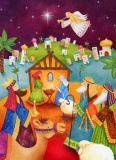 Colourful Nativity Christmas Cards - 5 Pack